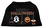 Merry Halloween Screen Print Dog Shirt Black XS