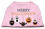 Merry Halloween Screen Print Dog Shirt Light Pink XS