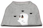 Sammy the Ghost Screen Print Dog Shirt Grey XS