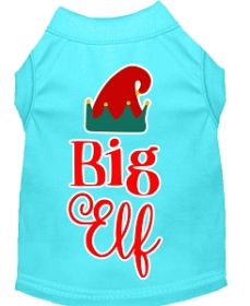 Big Elf Screen Print Dog Shirt Aqua XS