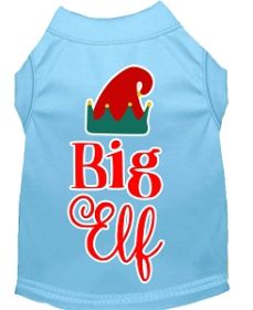 Big Elf Screen Print Dog Shirt Baby Blue XS