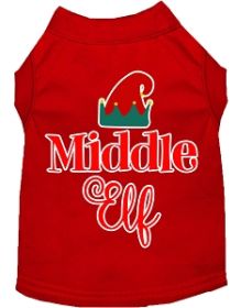 Middle Elf Screen Print Dog Shirt Red XS