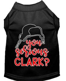 You Serious Clark? Screen Print Dog Shirt Black XS