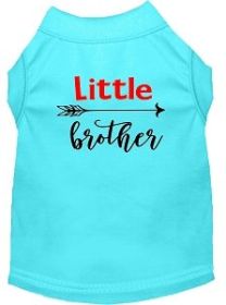 Little Brother Screen Print Dog Shirt Aqua XL