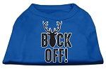 Buck Off Screen Print Dog Shirt Blue XS