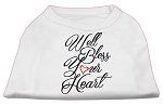 Well Bless Your Heart Screen Print Dog Shirt White XS