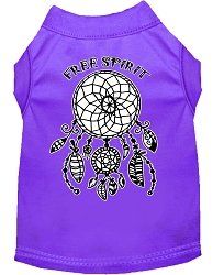 Free Spirit Screen Print Dog Shirt Purple XS