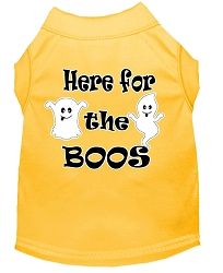 Here for the Boos Screen Print Dog Shirt Yellow XS