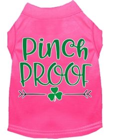 Pinch Proof Screen Print Dog Shirt Bright Pink XS