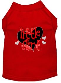 Little Flirt Screen Print Dog Shirt Red XS