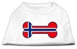 Bone Shaped Norway Flag Screen Print Shirts White S