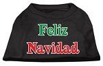 Feliz Navidad Screen Print Shirts Black S