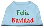 Feliz Navidad Screen Print Shirts Baby Blue S