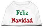 Feliz Navidad Screen Print Shirts White S