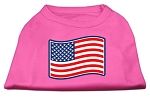 Paws and Stripes Screen Print Shirts Bright Pink S