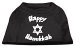 Happy Hanukkah Screen Print Shirt Black Sm