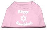 Happy Hanukkah Screen Print Shirt Light Pink Sm