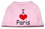 I Love Paris Screen Print Shirts Pink Sm