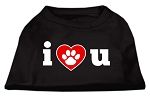 I Love U Screen Print Shirt Black Sm