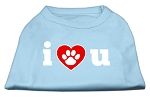 I Love U Screen Print Shirt Baby Blue Sm