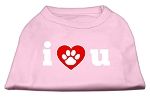 I Love U Screen Print Shirt Light Pink Sm