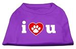 I Love U Screen Print Shirt Purple Sm