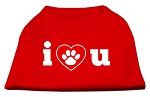 I Love U Screen Print Shirt Red Sm