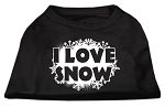 I Love Snow Screenprint Shirts Black S