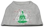 Scribbled Merry Christmas Screenprint Shirts Grey S