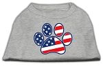 Patriotic Paw Screen Print Shirts Grey S