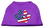 Patriotic Paw Screen Print Shirts Purple S