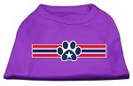 Patriotic Star Paw Screen Print Shirts Purple S