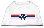 Patriotic Star Paw Screen Print Shirts White S