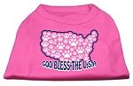 God Bless USA Screen Print Shirts Bright Pink S