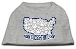 God Bless USA Screen Print Shirts Grey S