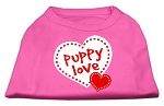 Puppy Love Screen Print Shirt Bright Pink Sm