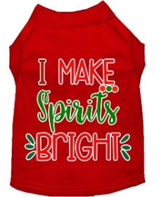 I Make Spirits Bright Screen Print Dog Shirt Red XL