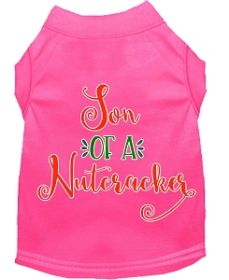 Son of a Nutcracker Screen Print Dog Shirt Bright Pink XL