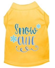 Snow Cute Screen Print Dog Shirt Yellow XL