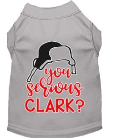 You Serious Clark? Screen Print Dog Shirt Grey XL