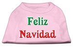 Feliz Navidad Screen Print Shirts Light Pink M