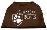 Game of Bones Screen Print Dog Shirt Brown Med