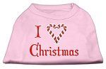 I Heart Christmas Screen Print Shirt Light Pink Med