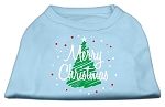 Scribbled Merry Christmas Screenprint Shirts Baby Blue M