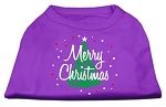 Scribbled Merry Christmas Screenprint Shirts Purple M