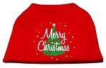 Scribbled Merry Christmas Screenprint Shirts Red M