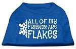 All my Friends are Flakes Screen Print Shirt Blue Med