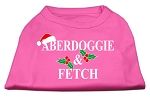 Aberdoggie Christmas Screen Print Shirt Bright Pink L