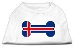 Bone Shaped Iceland Flag Screen Print Shirts White L