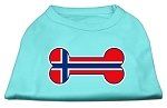 Bone Shaped Norway Flag Screen Print Shirts Aqua L